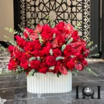 باکس گل BL132 با رز هلندی و انتوریوم - لونا فلاور کرج