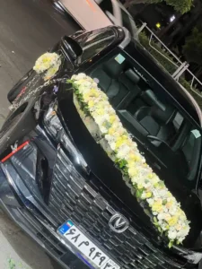 تصویر گل آرایی ماشین عروس گلفروشی لونا