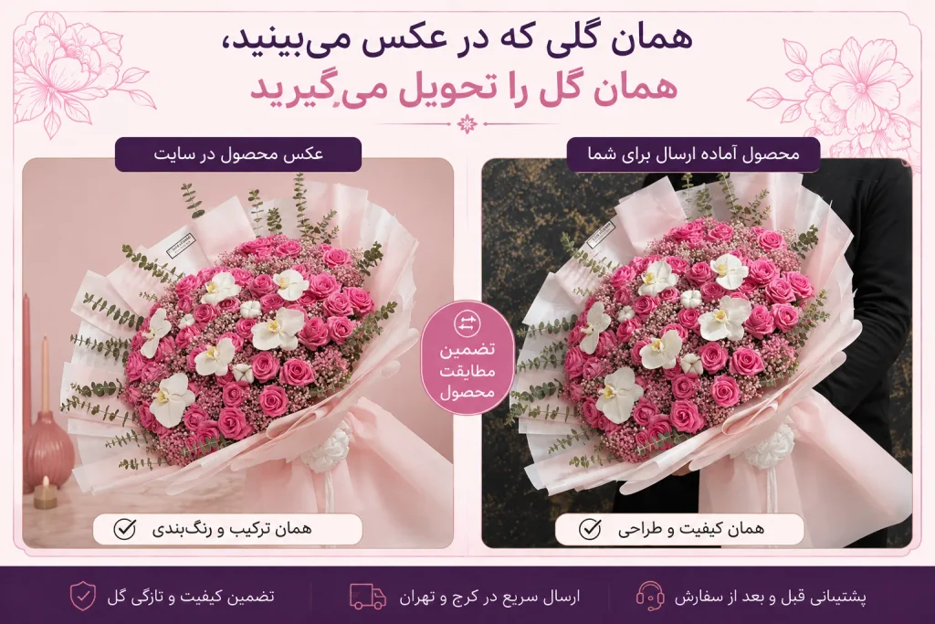 تحویل گل مطابق تصویر محصول در لونا فلاور